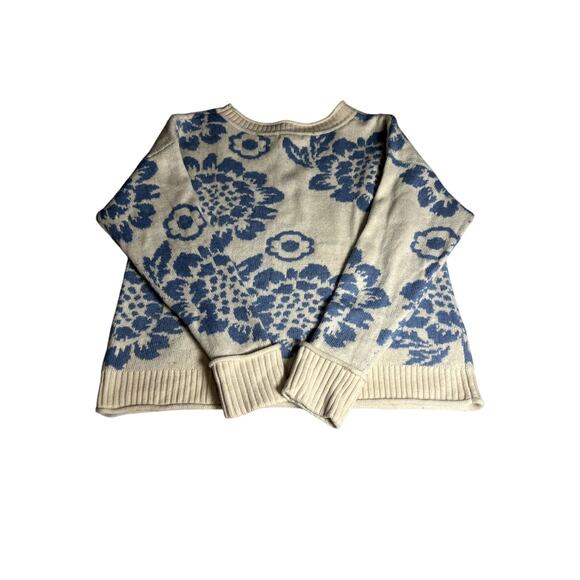 Sundance Womens White with Blue Flower Sweater Size Large - Picture 9 of 9